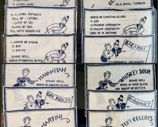 Set of 12 bar Serviettes