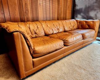 Vintage Fleather Sofa! bid #64