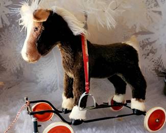 Vintage STEIFF Riding Horse pull toy bid $295 or bid #58