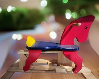 Hand-Crafted Swing Horse bid $75 or bid #55