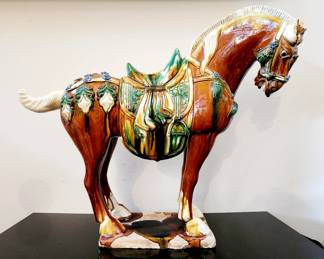 Reproduction glazed terra cotta War Horse
