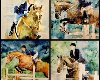 Equestrian Watercolors by featured artist LEO JAMES KIRK