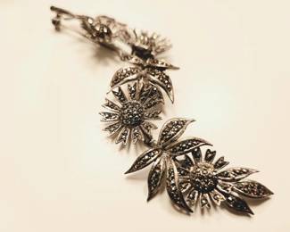 Vintage articulated Brooch of Sterling & Marcasite from BIRKS