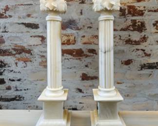 PR Carved Marble Lamp Bases bid $195 or bid #69