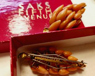 Pair Vintage Coral Scatter Pins