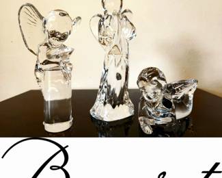 Set of 3 Baccarat crystal Angel Figurines bid $79 or bid #81