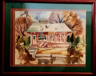 Large Original JOHN WADDINGHAM watercolor "By-Passed" bid #103