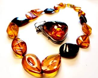 Baltic Amber Necklace $250 or bid #135
Baltic Amber Sterling Pendant $190 or bid #136