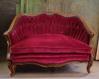 Antique Velvet Settee $425 or bid #151