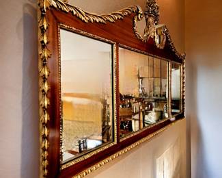 Triple-pane Neo-Classical Classical Mahogany Mirror $265 or bid #155