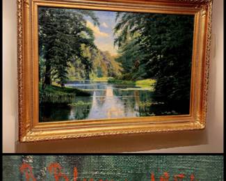 Antique oil on canvas signed by the artist R. Blume $795 or bid #182
