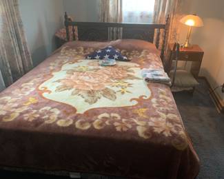 Vintage bedroom set with red accents. Bed.
Available for presale.