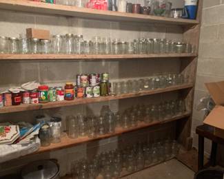 Lots of canning jars.