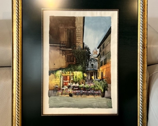 Framed Italian Watercolor Wall Art