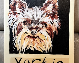 Yorkie Dog Wrapped Canvas Print Wall Art