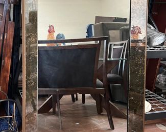 Antiqued Glass Beveled Edge Mirror
