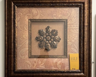 Bronze Medallion Framed Wall Art 
