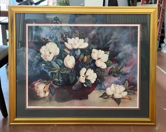 Gold Framed Floral Wall Art 