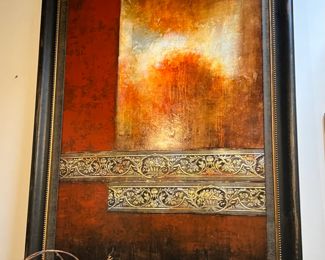 Hand painted acrylic on canvas framed wall art 