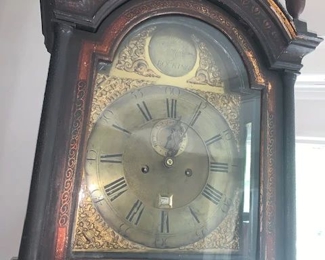 Unique 1800 Grandfather Clock beautiful Face and actually metal weights