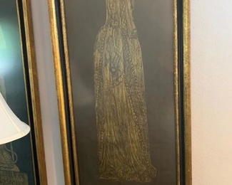 European Grave Stone Framed Rubbing