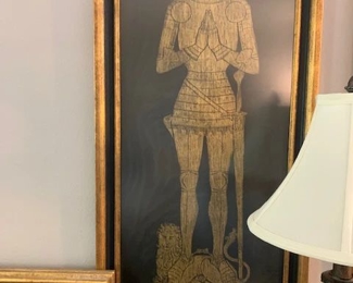 European Grave Stone Framed Rubbing