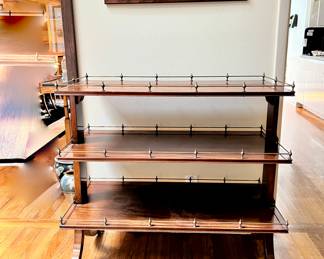 THREE TIER MAHOGANY BAR DESSERT CART