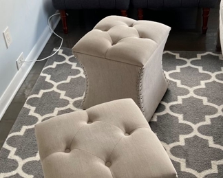 Storage ottomans $60 pair 
Grey chairs $100 pair 