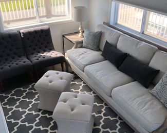 Sofa 97 wide X 34 
$400 
Carpet $60
