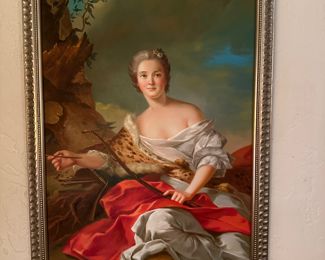 Beautiful seated Woman with Red Cloth...