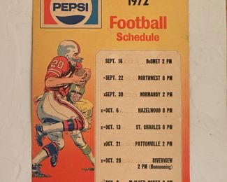 Rare cardboard Pepsi Advertising on Local Football Schedule , how cool is this?!?