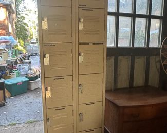 12 Vintage Metal Lockers, great for a break room or ??