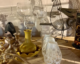 LARGE AMOUNT OF GLASSWARE OF ALL KINDS!! FINE, EVERYDAY, HOLIDAY, VASES, GLASSES ....