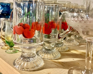 CHERRY DECORATED GLASSES