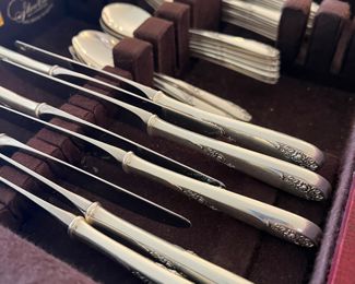 SET OF STERLING FLATWARE SWEETHEART ROSE