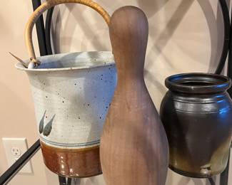 VINTAGE WOODEN BOWLING PIN 