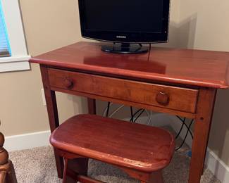 VINTAGE MAPLE DESK WITH STOOL 