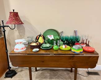 ANTIQUE DROP LEAF LONG TABLE