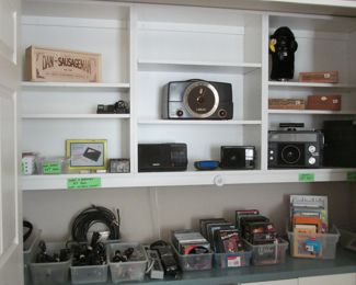Electronics, CDs, DVDs, old cigar boxes