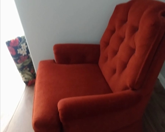 Red cloth swivel chair