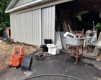more toilets, old fashion wash tub and ringer