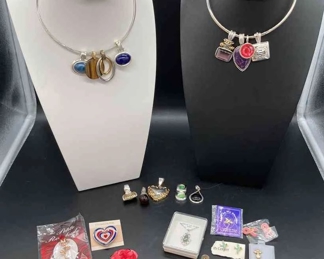 Interchangeable Necklace, Earrings Variety Vintage Of Pins