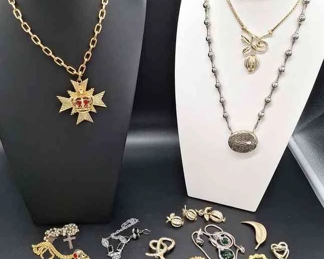 RhinestonesVintage PlasticRosary Necklaces Earrings