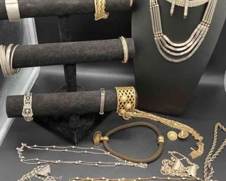 Silver Gold Combo Lot Bracelets, Necklaces And Earrings
