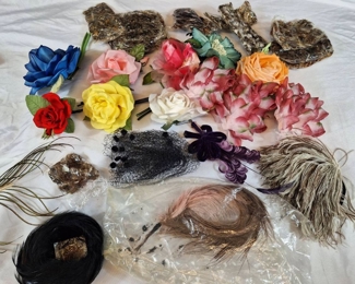 Vintage Flowers And Feathers For Womens Hats