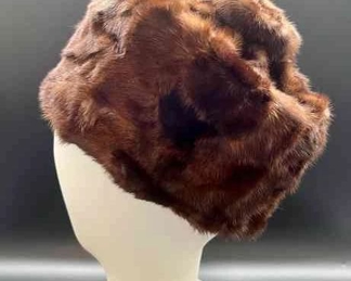 Womans Vintage Brown Fur Hat by Ruth Kuenstling Waterloo