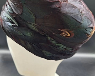 Womens Vintage Feather Hat