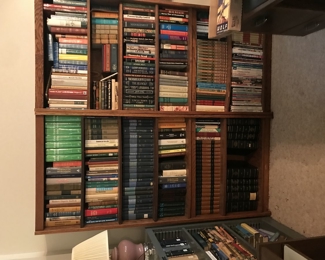 Two tall book shelves