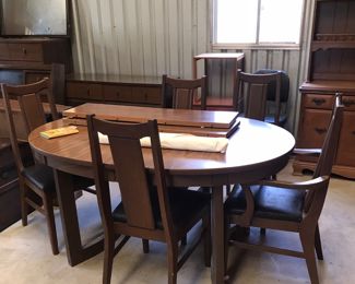 One of 3 sets of tables and chairs