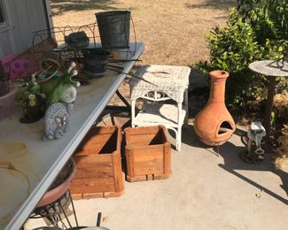 Outside decor and chandeliers